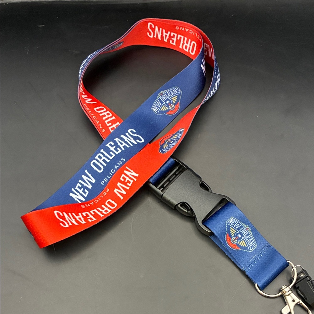 NBA New Orleans Pelicans Red and Blue Lanyard